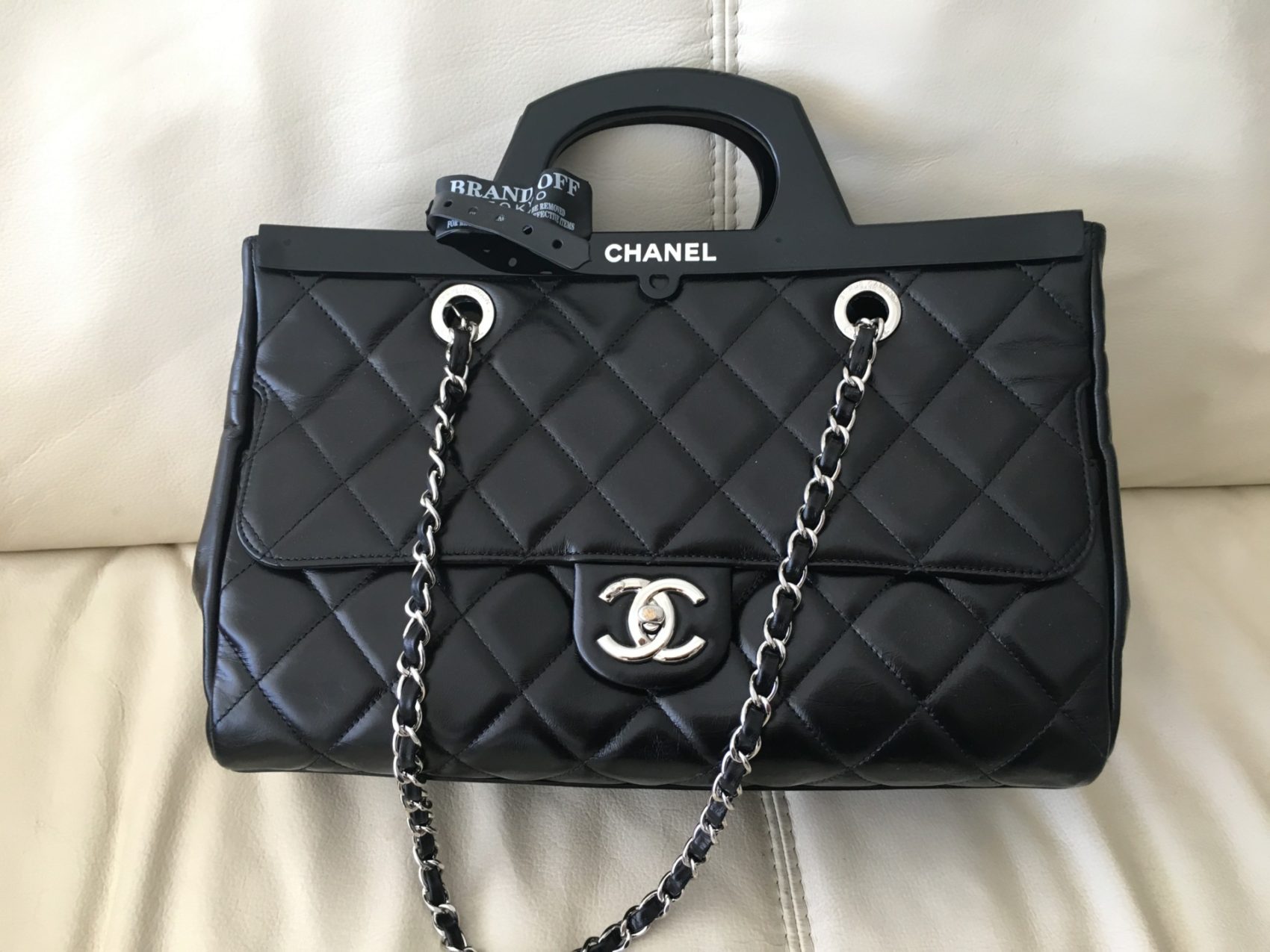 Chanel CC Delivery Tote Small Black with Silver Hardware (Limited ...