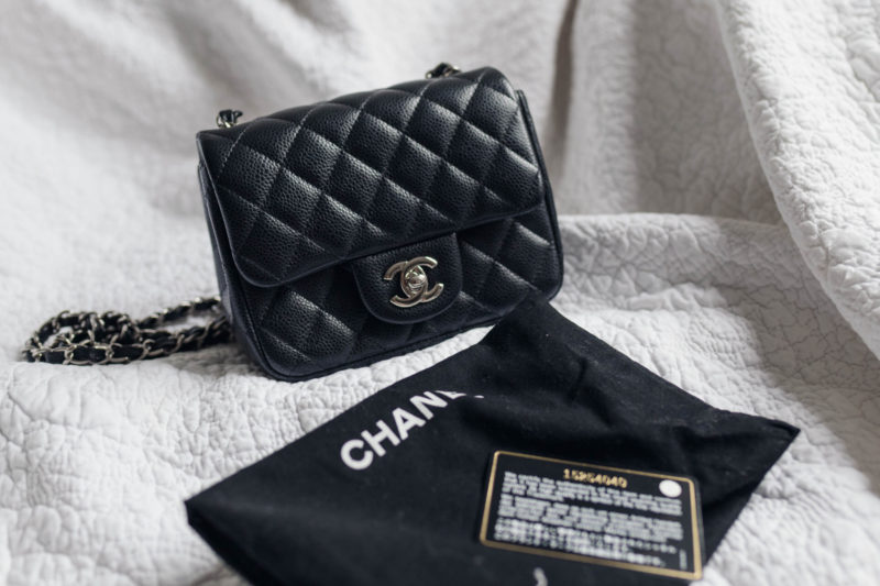 chanel mini square silver hardware